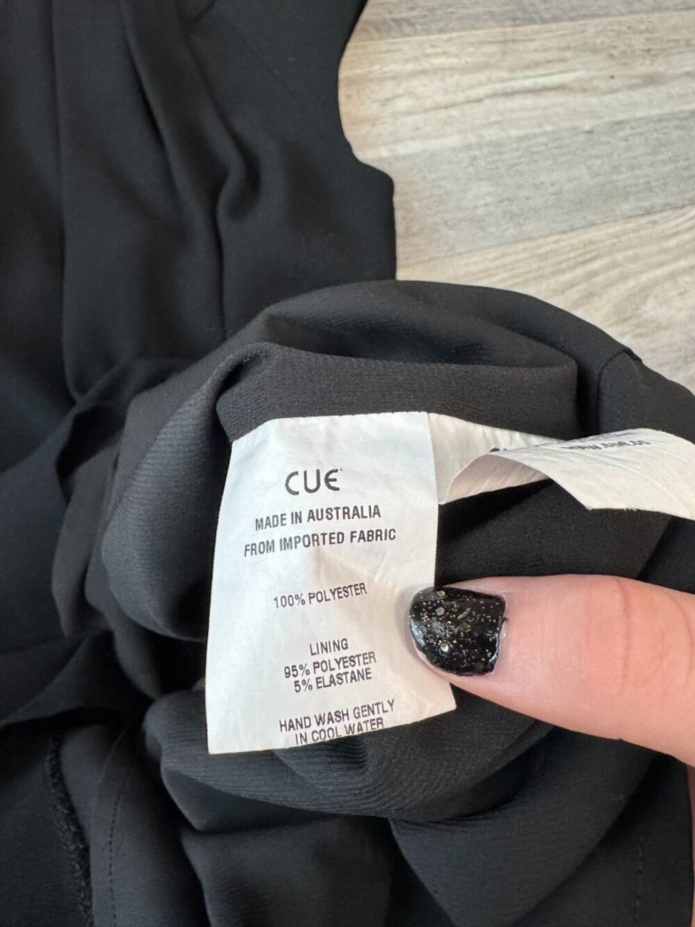Cue Black Cap Sleeve Sheath Dress Size 8 Made In Australia R12 - Picture 3 of 5